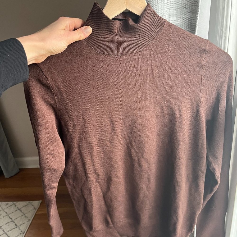 Zara Basic Knit Mock Neck Sweater - image 4